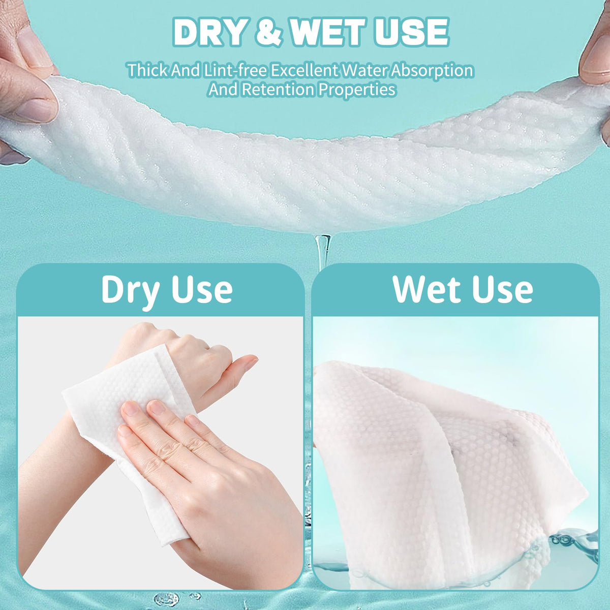 CenYouful towel in wet-dry mode for makeup removal and light cleaning
