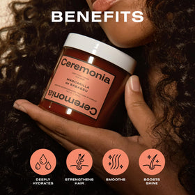 Ceremonia deep conditioning mask cream texture enhances silky softness on hair