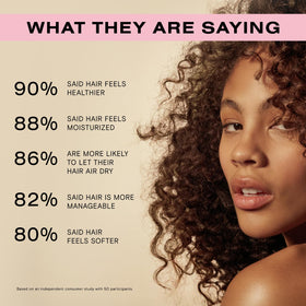 Ceremonia Guava Color Protect Conditioner application on hair—smooth detangling.