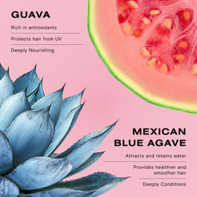 Ceremonia Guava Leave-In delivers a silky finish and shine on hair.