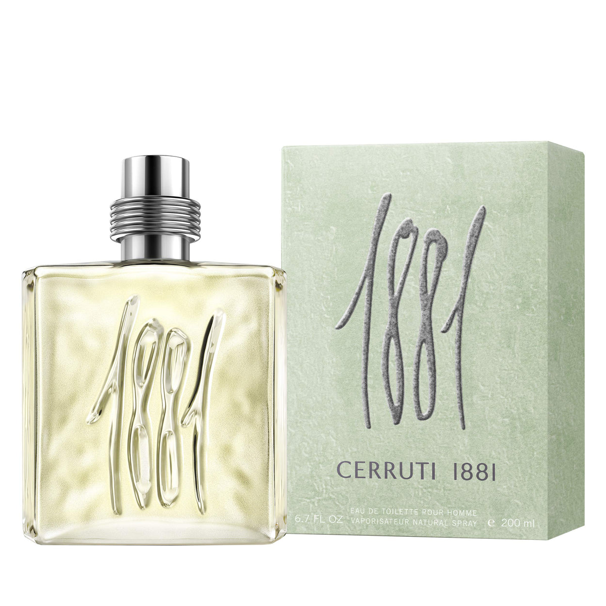 Cerruti 1881 front view bottle emphasizes classic masculine silhouette and premium design.