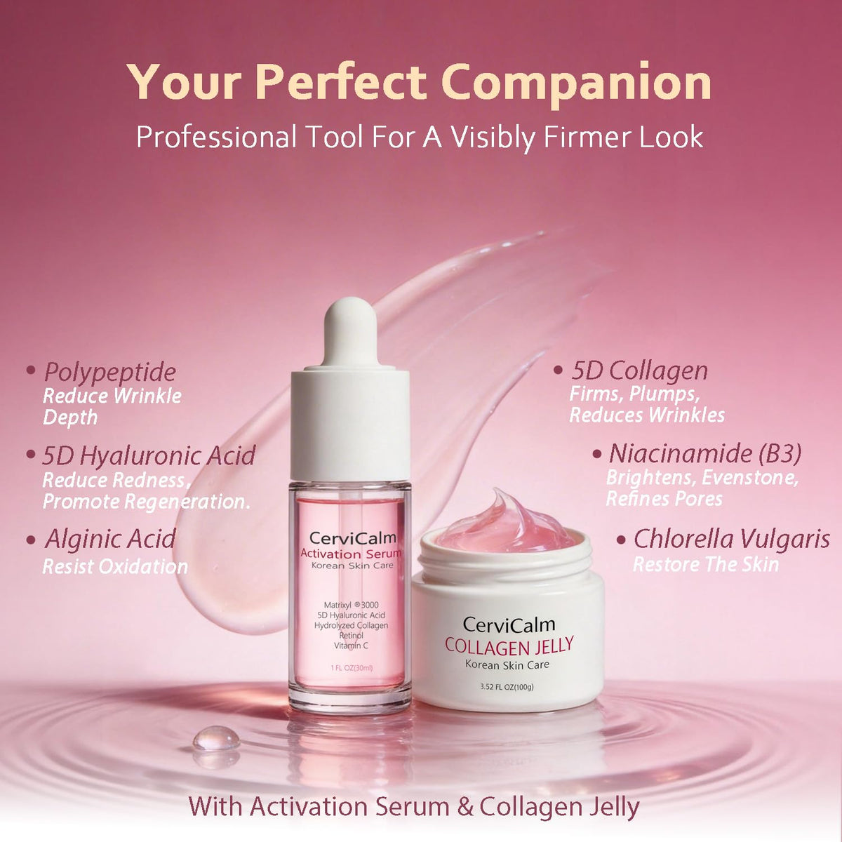 CerviCalm 5D Activation Serum for enhanced routines.