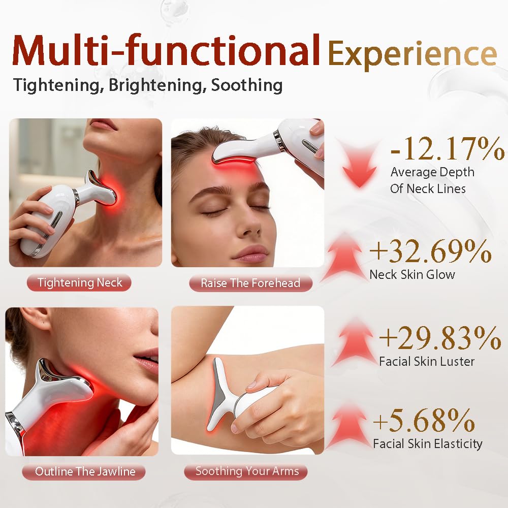 CerviCalm at home spa routine with red green yellow light.