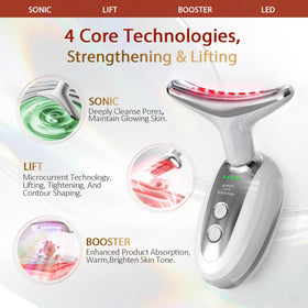 CerviCalm smart vibration aids facial sculpting with ergonomic wand.