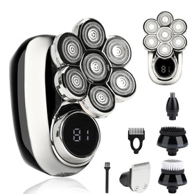 Cesekao 5-in-1 head shaver gunmetal front view for a sleek grooming look.