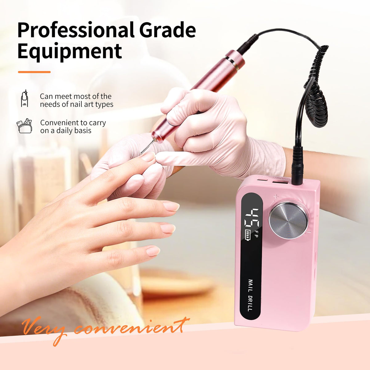 Cesekao nail-file kit with LCD display enables real-time speed and battery monitoring.