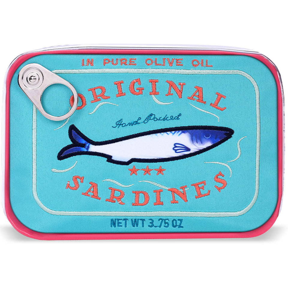 Cessfle canned sardines makeup bag with funny design for daily cosmetics.