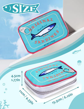Cessfle makeup bag with fish motif and durable canvas for travel.