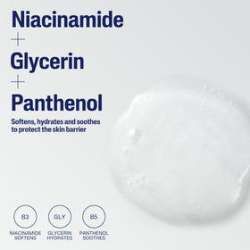 Cetaphil Cleanser label closeup highlighting a gentle, soap-free formulation.