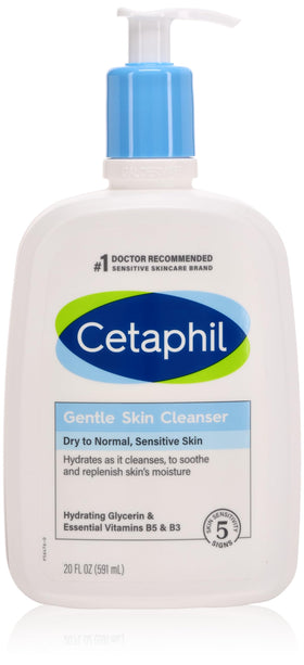 Cetaphil Gentle Skin Cleanser bottle for daily gentle cleansing on sensitive skin.