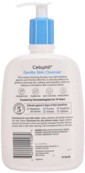 Close-up of Cetaphil Gentle Skin Cleanser hand lather showing mild cleansing action.