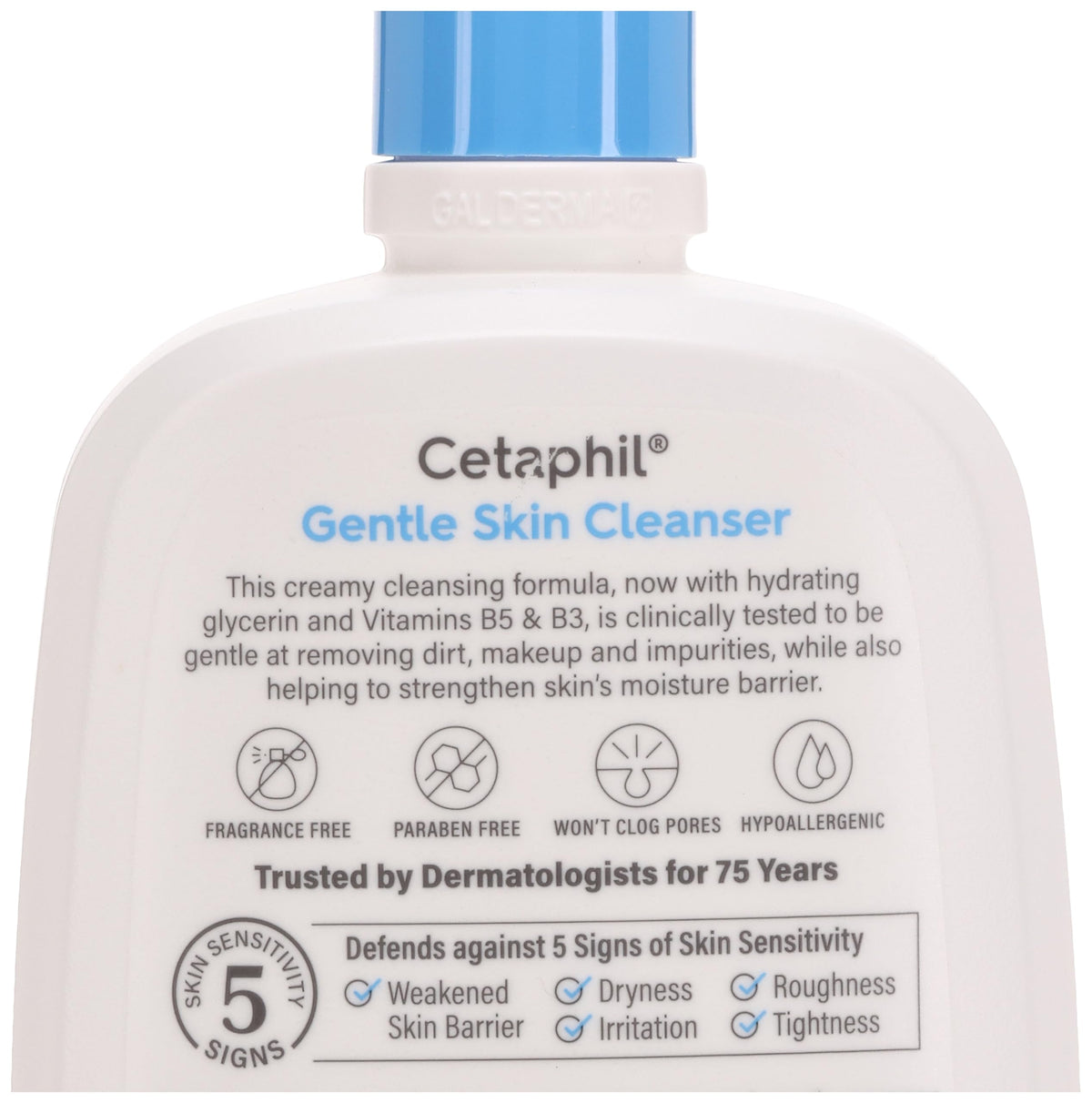 Cetaphil Gentle Skin Cleanser used for makeup removal with fragrance-free formula.