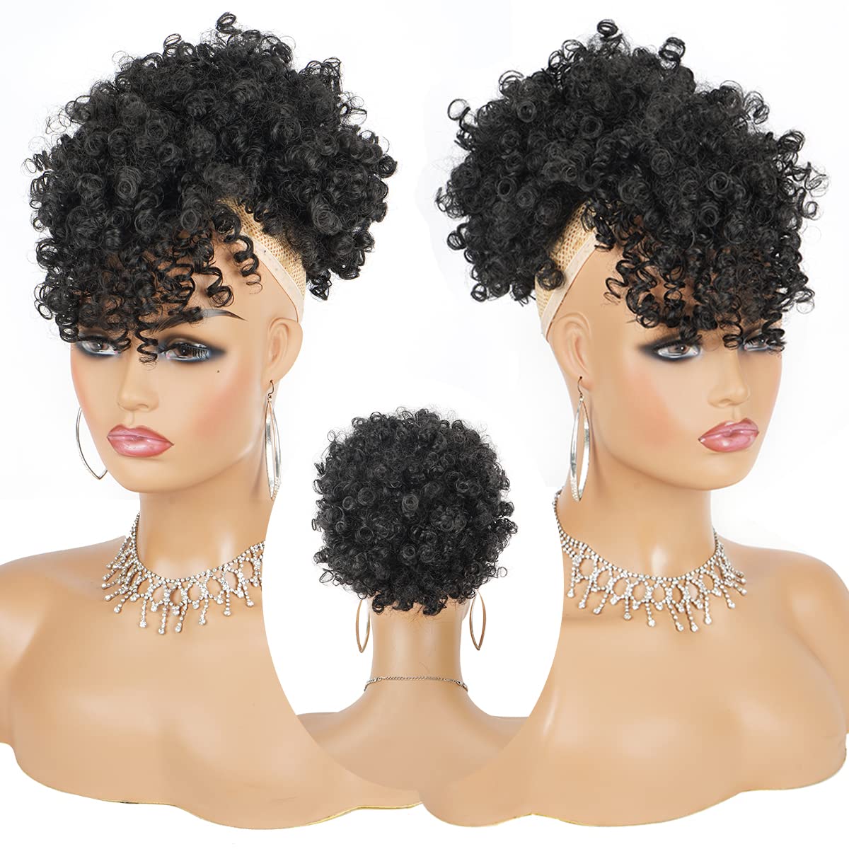 Cetiq Afro Puff with secure clips provides all-day stay and light comfort.