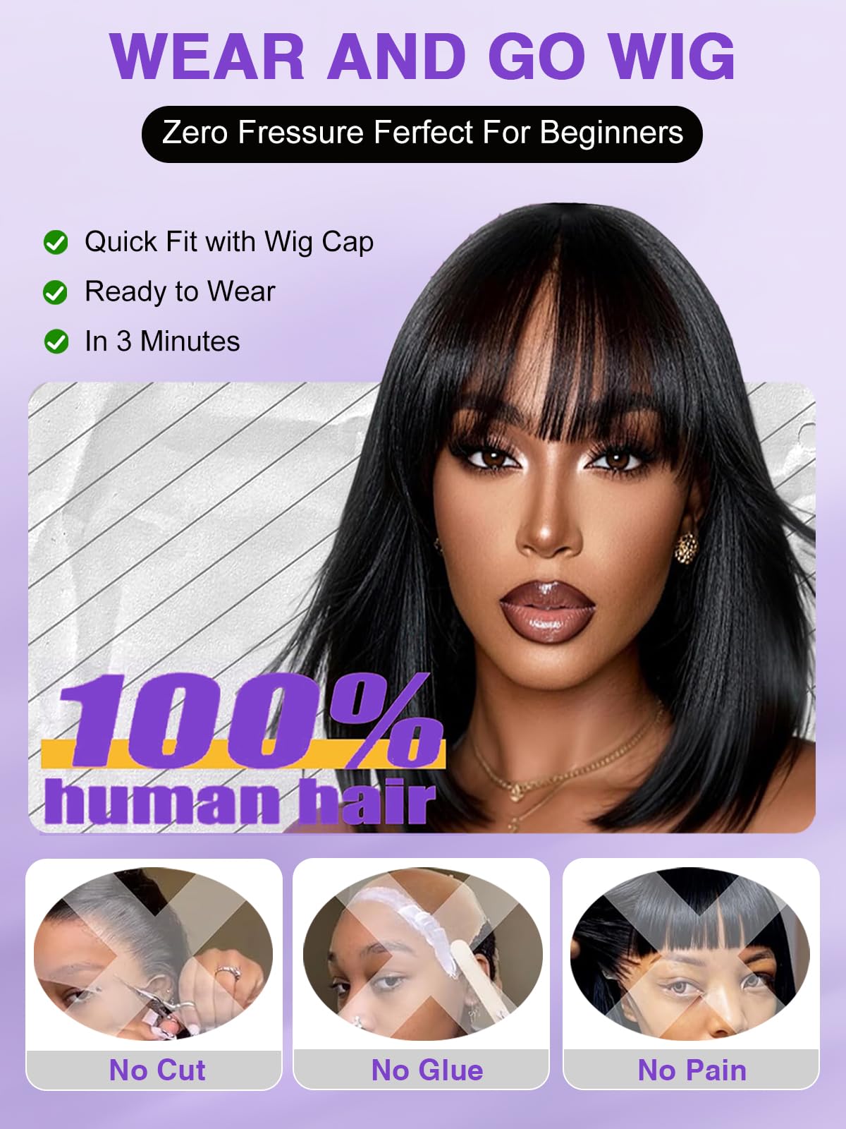 Cecycocy 100% human hair lets you dye, curl, or straighten.
