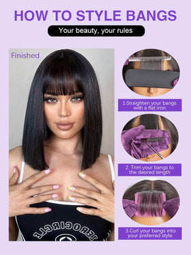 Cecycocy center-part or blunt bangs styling options create flexible looks.
