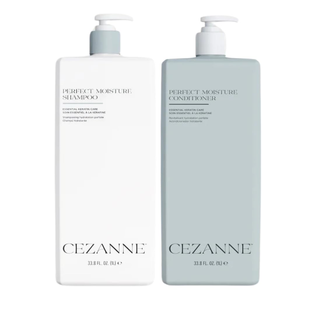 Cezanne Perfect Moisture Shampoo bottle front, hydration-friendly formula for daily cleansing
