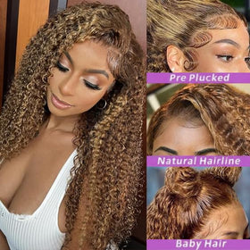 Cfaimity deep wave wig in 4/27 shade with vibrant color and defined curls