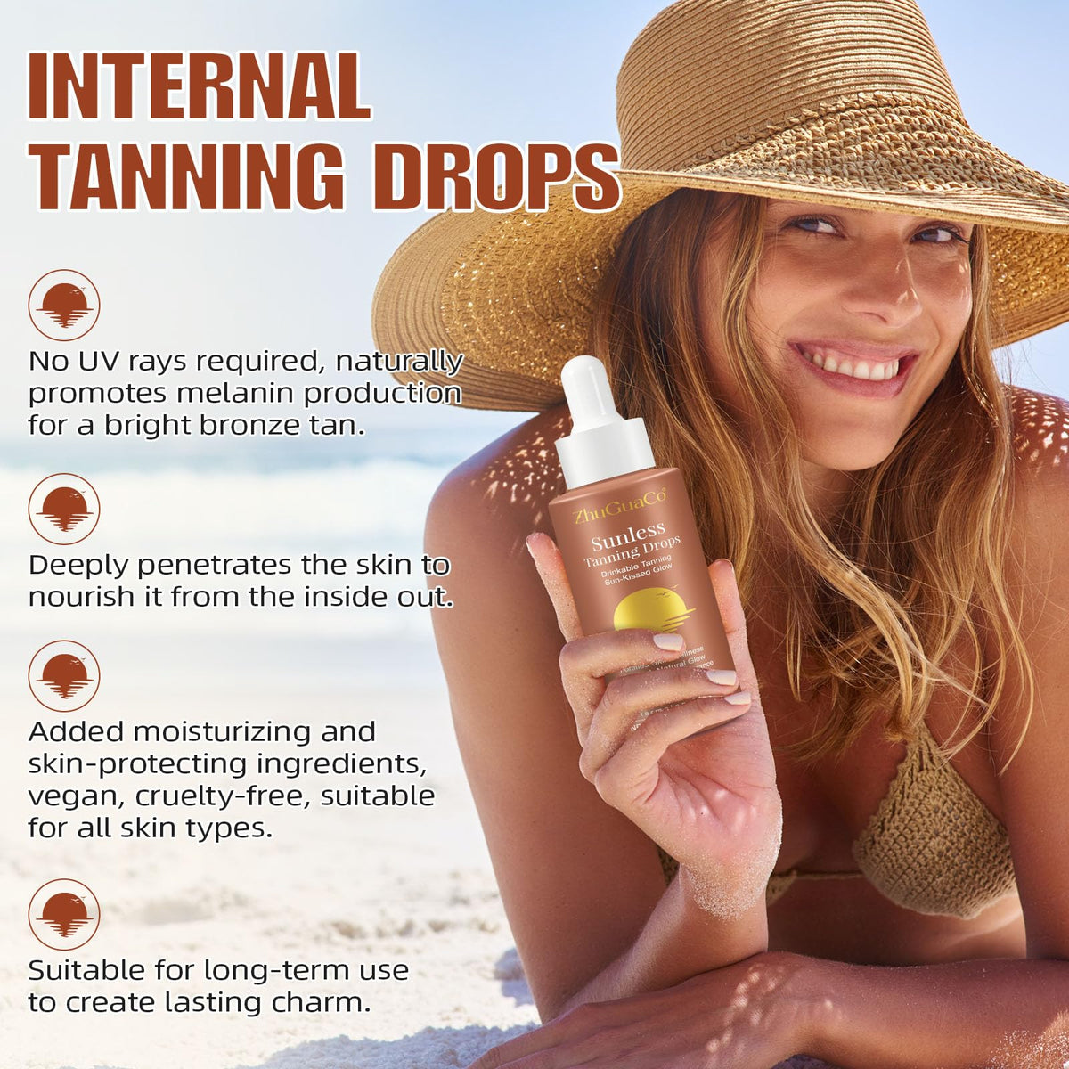 CFHQXSZ Tan Theory Drop to Drink used on skin for radiant look.