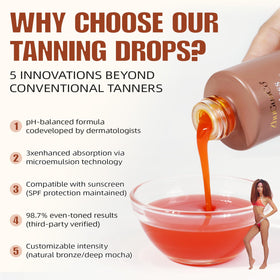 CFHQXSZ Tan Theory Drop to Drink with juice shows natural-tan potential.