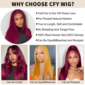 CFY Burgundy Wig cap with adjustable strap and combs for secure fit.
