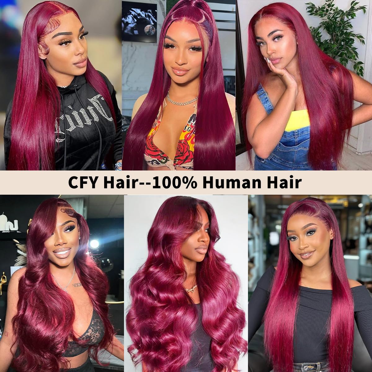 CFY Burgundy Wig ideal for wedding or party looks with rich color.