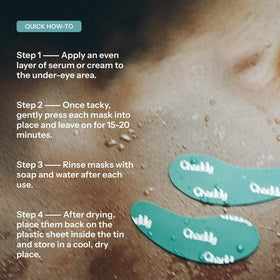 Chaddy eye mask washable-reusable promotes sustainable skincare with simple care.