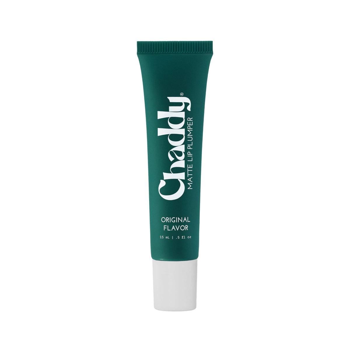 Chaddy Matte Lip Plumper bottle illustrating hydrating formula for comfortable wear
