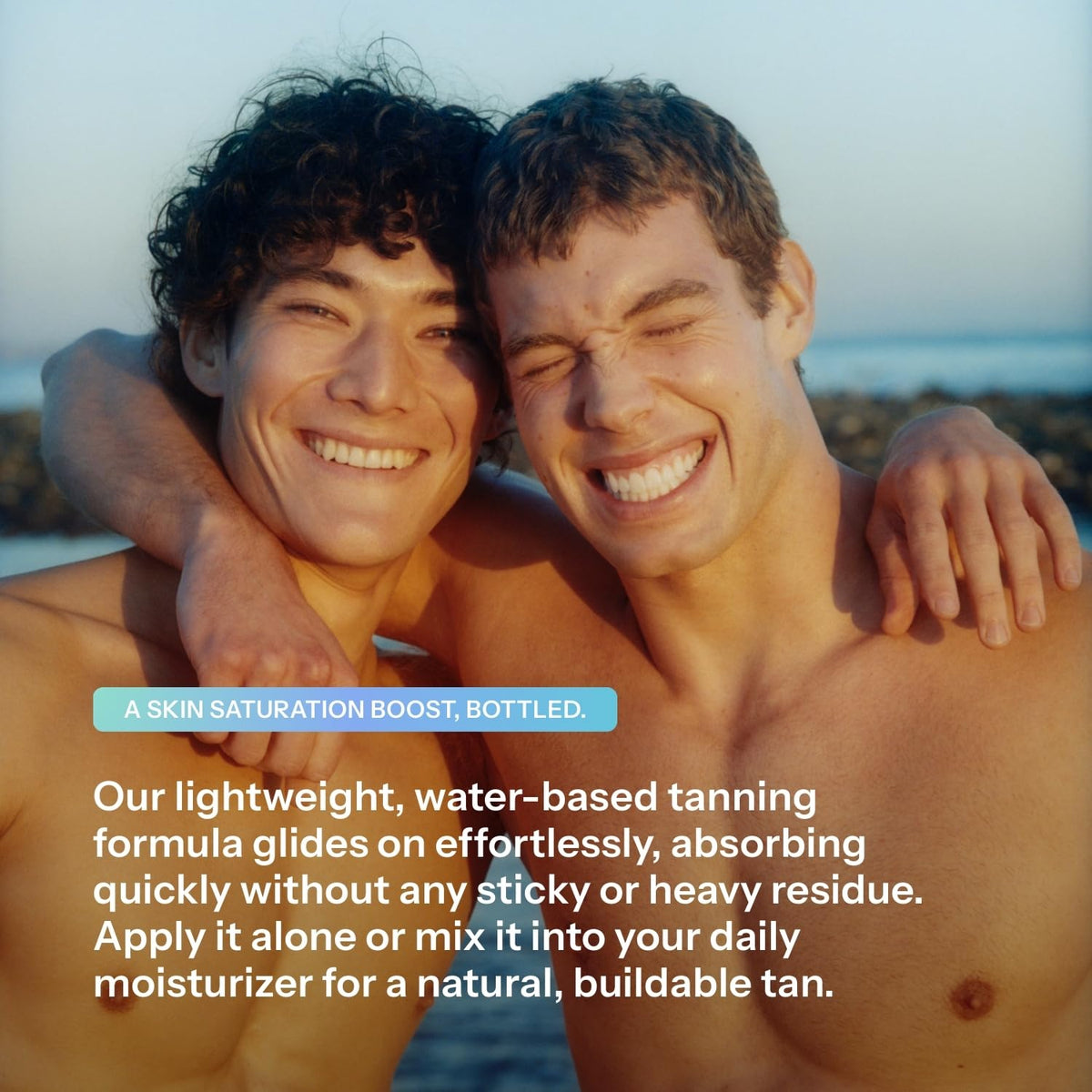 Chaddy Tanning Water mixed into moisturizer for a subtle, buildable tan routine.