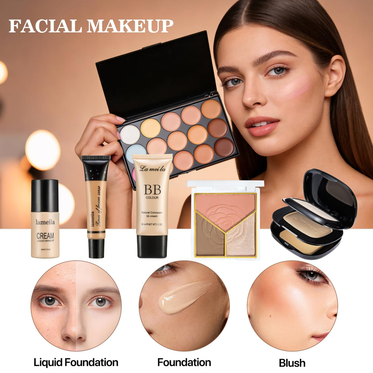 CHAFFUL concealer palette brightens and hides imperfections.