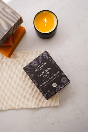 Chagrin Valley Ayurvedic shampoo bar unisex scent close-up highlights aroma.