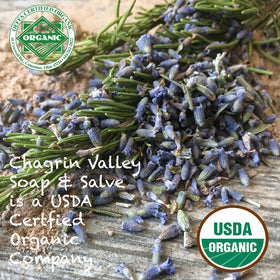 Eco-friendly packaging of Chagrin Valley Neem & Tea Tree soap bar emphasizing vegan values.