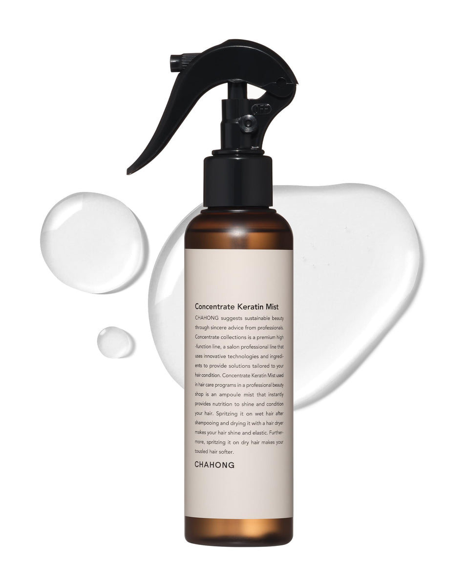 CHAHONG Keratin Hair Repair Mist bottle for instant smoothness and shine.
