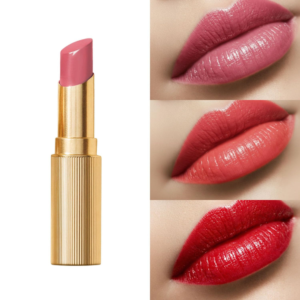 CHALLANS DE PARIS glossy finish lip application glides smoothly.