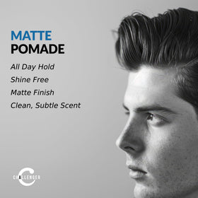 Applying Challenger Matte on damp hair for strong hold.