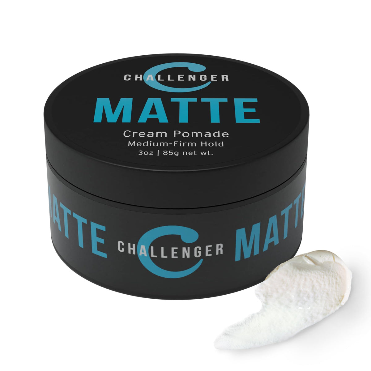 Challenger Matte Cream Pomade tin with natural matte finish for everyday styling.