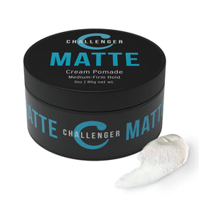 Challenger Matte Cream Pomade tin with natural matte finish for everyday styling.