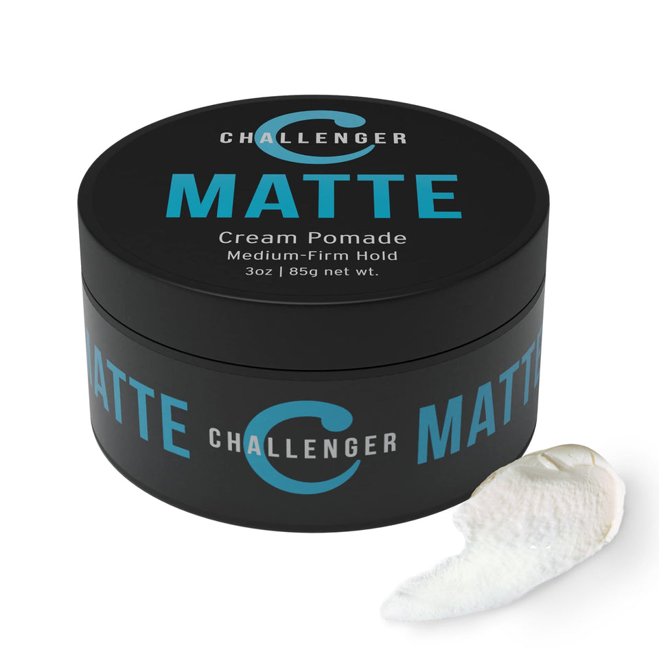 Challenger Matte Cream Pomade tin with natural matte finish for everyday styling.