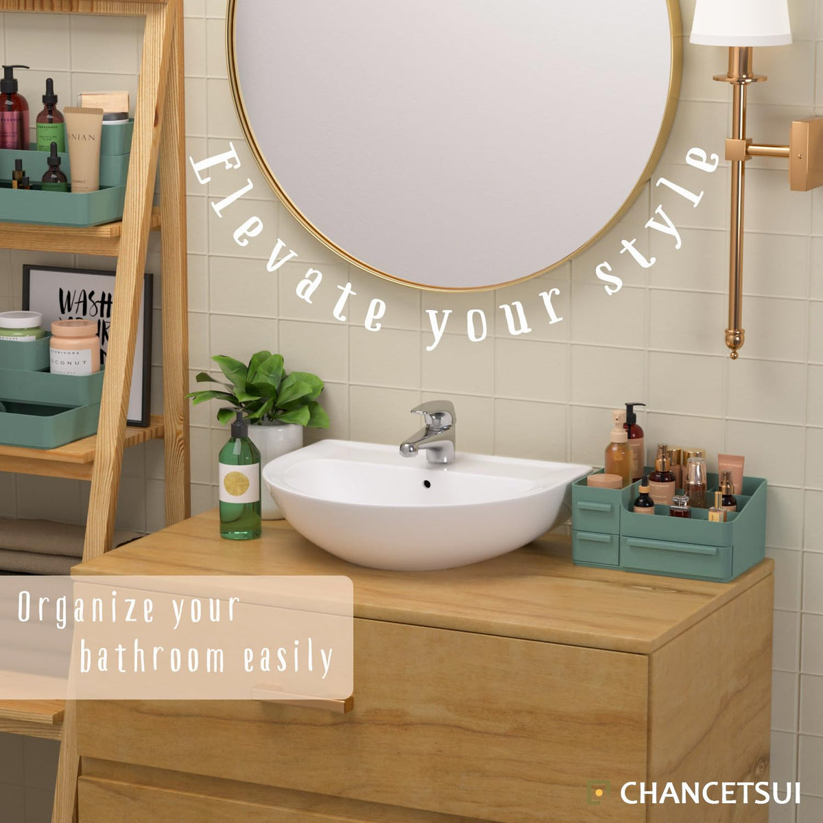 CHANCETSUI cosmetics container with multiple drawers keeps palettes and liners neatly arranged