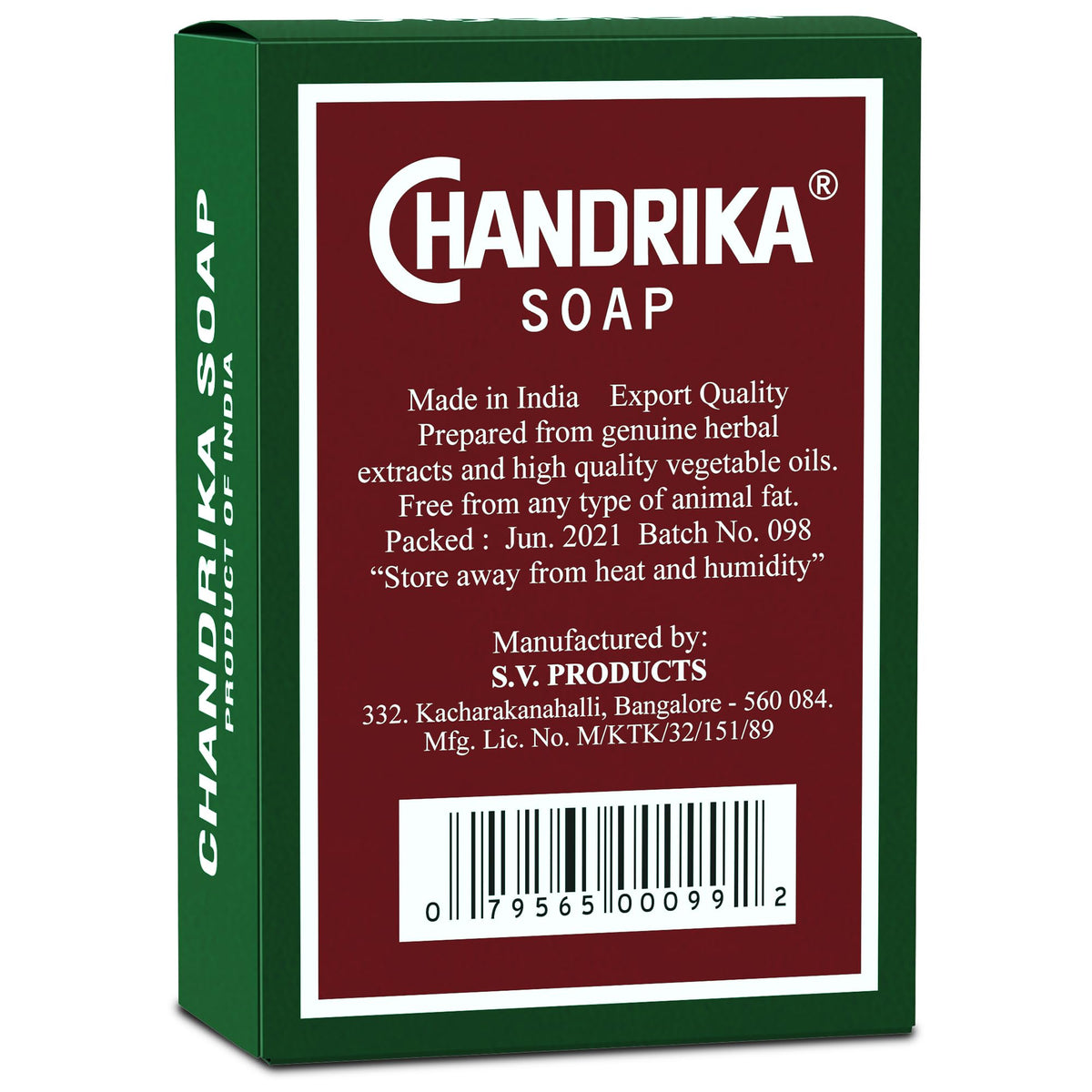 Chandrika ingredients closeup shows natural herbs and vegetable oils for nourishing daily use.