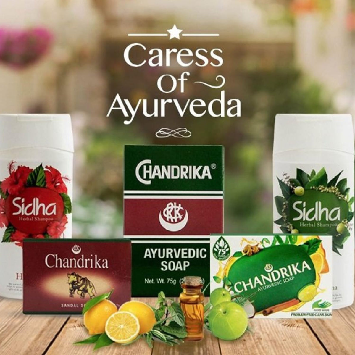 Chandrika packaging side view showcases traditional branding and heritage.
