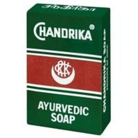 Chandrika Ayurvedic soap case with 10 bars for daily skincare.