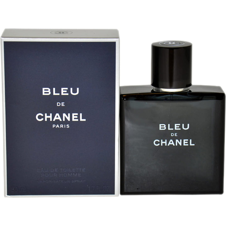 Chanel Bleu de Chanel bottle front view, versatile woody aroma for daily wear