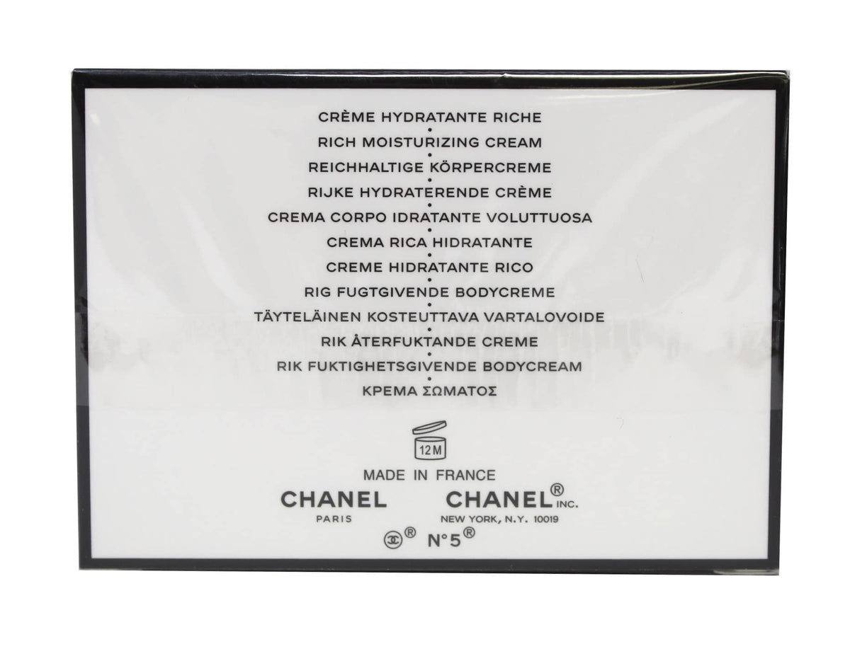 CHANEL N 5 Body Cream texture close-up highlighting silky feel.