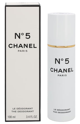 CHANEL No. 5 Deodorant Spray bottle front, timeless and compact.