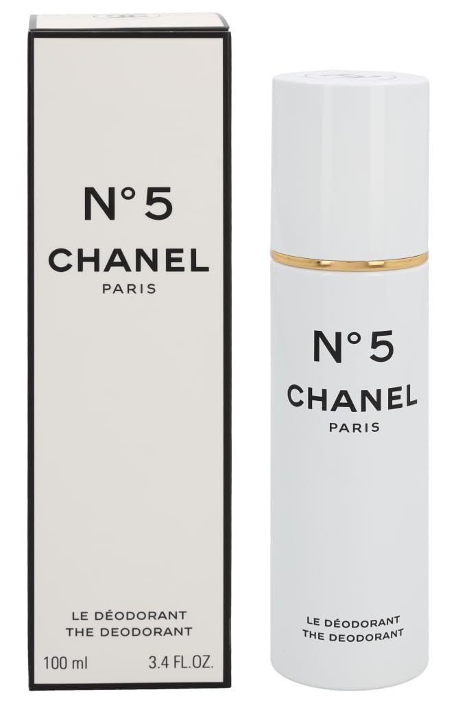 CHANEL No. 5 Deodorant Spray bottle front, timeless and compact.