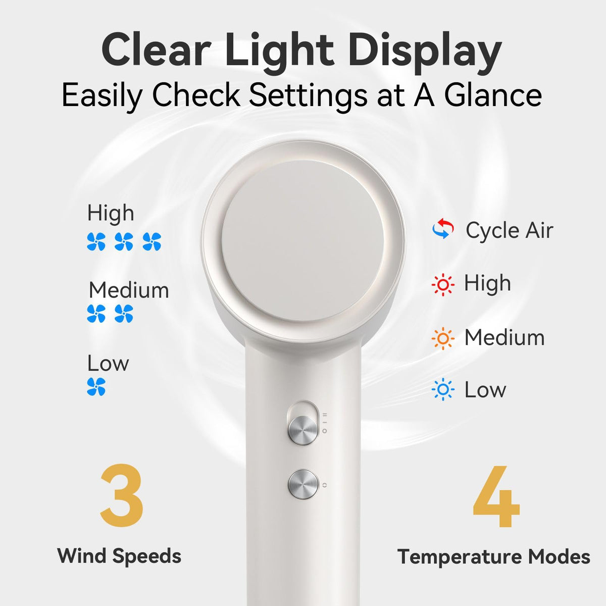 CHAOCHI 360-degree rotating magnetic nozzle adapts to all hair lengths.