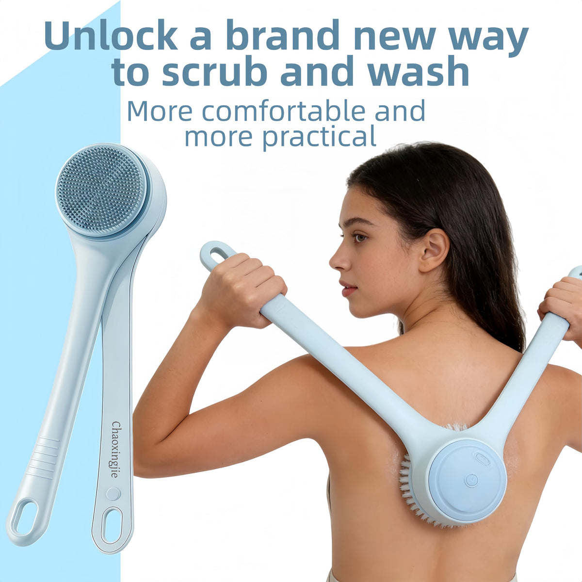 Chaoxingjie four-head brush set with soft-hair, sandpaper, silicone, and bath heads.