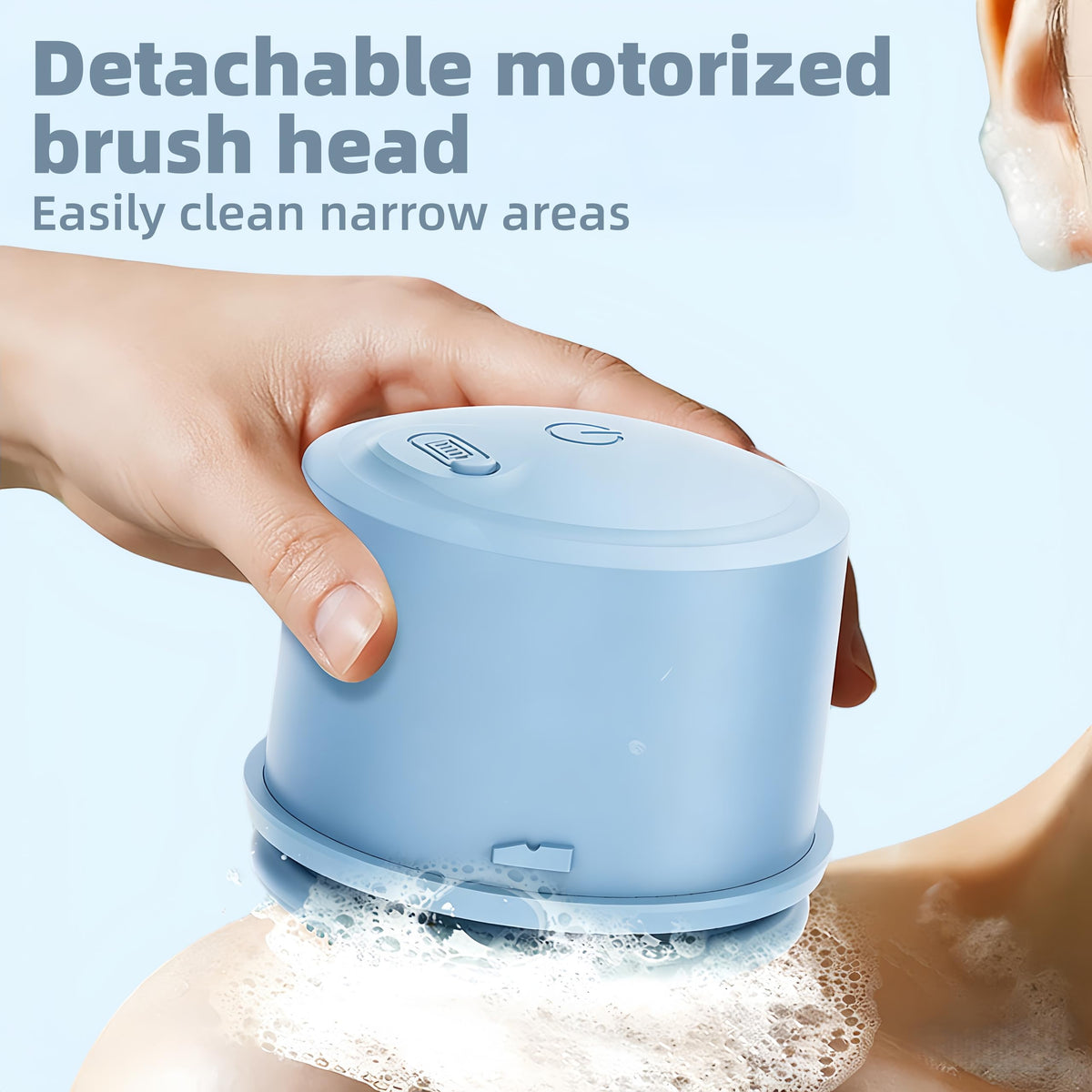 Chaoxingjie IPX5 waterproof body brush withstands water exposure in the shower.