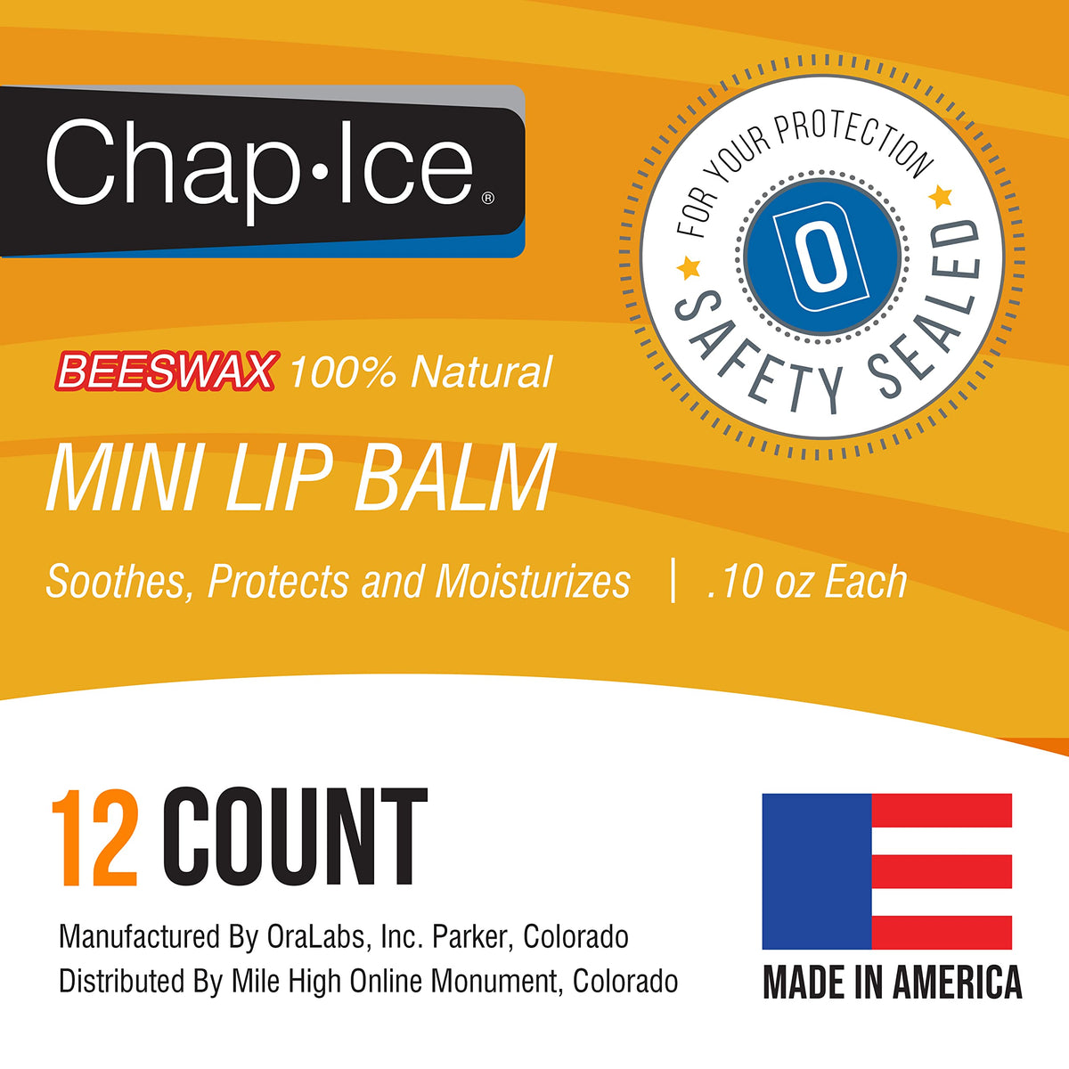 Chap-Ice beeswax-based formula for dry lips relief and smoother texture.