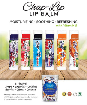 Chap-Lip Lip Balm berries flavor tube offers soothing hydration for sensitive lips